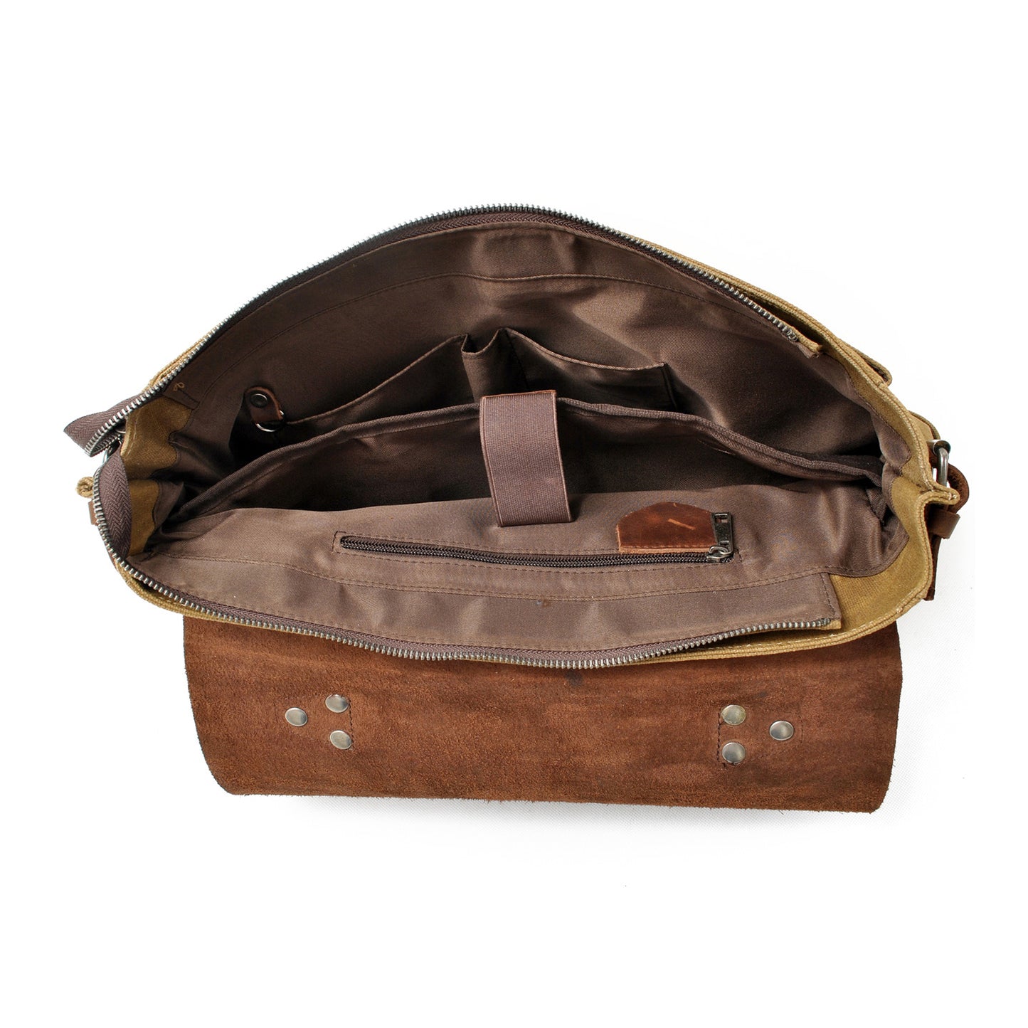 Vintage-Waxed-Canvas-and-Crazy-Horse-Leather-Laptop-Messenger-Bag-Khaki-i7bags-6