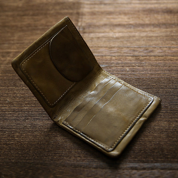Vintage Distressed Top Grain Leather Wallet for Men