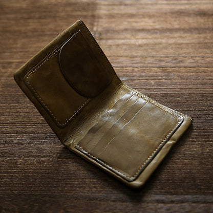 Vintage Distressed Top Grain Leather Wallet for Men