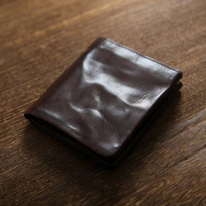 Vintage Distressed Top Grain Leather Wallet for Men