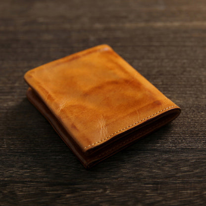 Vintage Distressed Top Grain Leather Wallet for Men