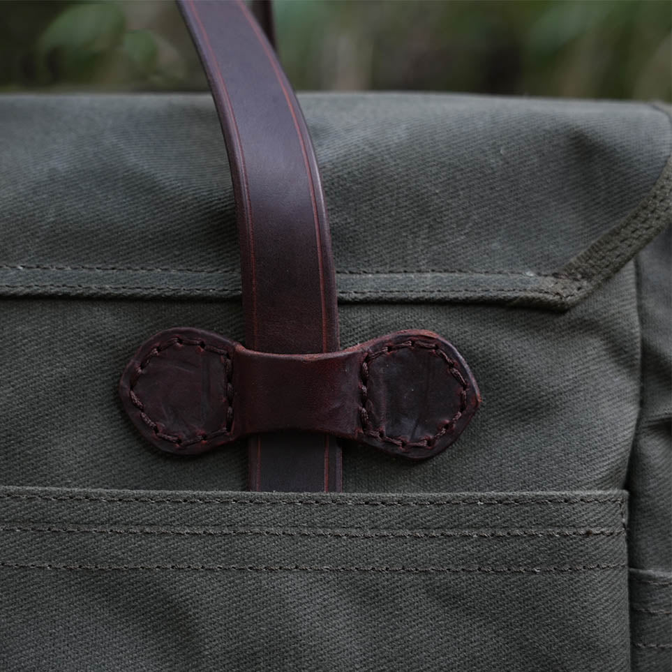 Vintage Military-Style Waxed Canvas Messenger Bag for 15.6in Laptop