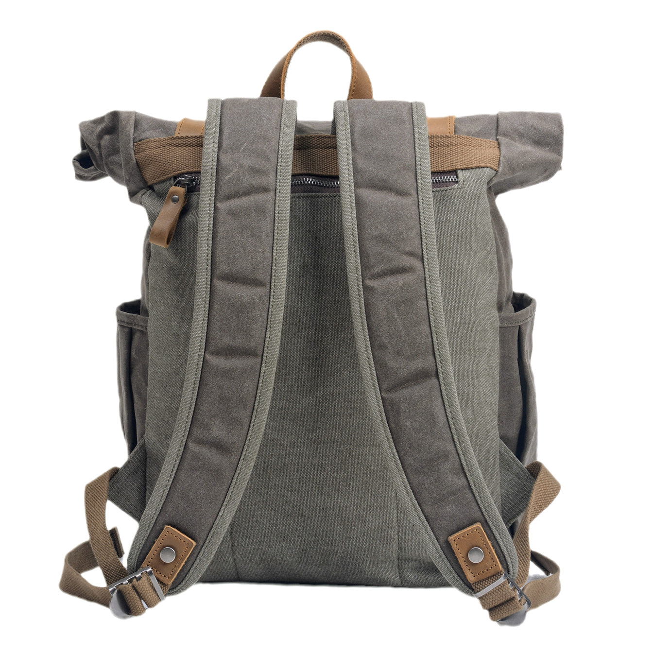 Waxed Canvas Backpack,Large Waterproof Rucksack,Outdoor Travel Sports Backpacks-i7bags