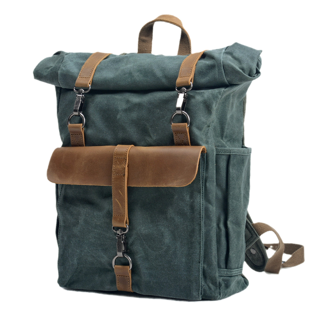 Waxed Canvas Backpack,Large Waterproof Rucksack,Outdoor Travel Sports Backpacks-i7bags