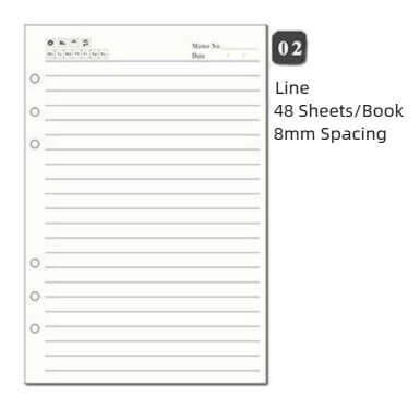 Refillable Leather Planner A5 With Lock Business Organizer 9in inner lined sheet with 48 sheets and 8mm spacing.