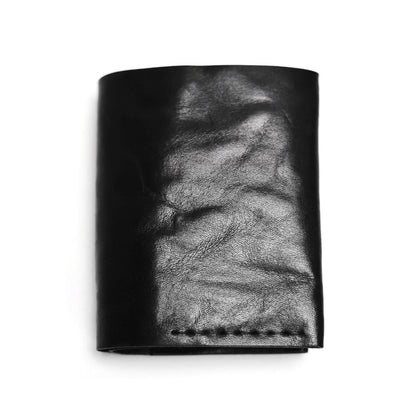 Black Vegetable Tanned Gothic Leather Wallet