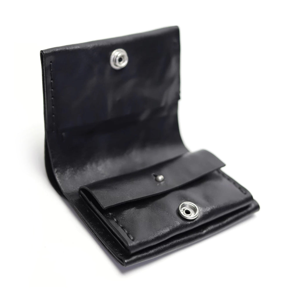 Black Vegetable Tanned Gothic Leather Wallet