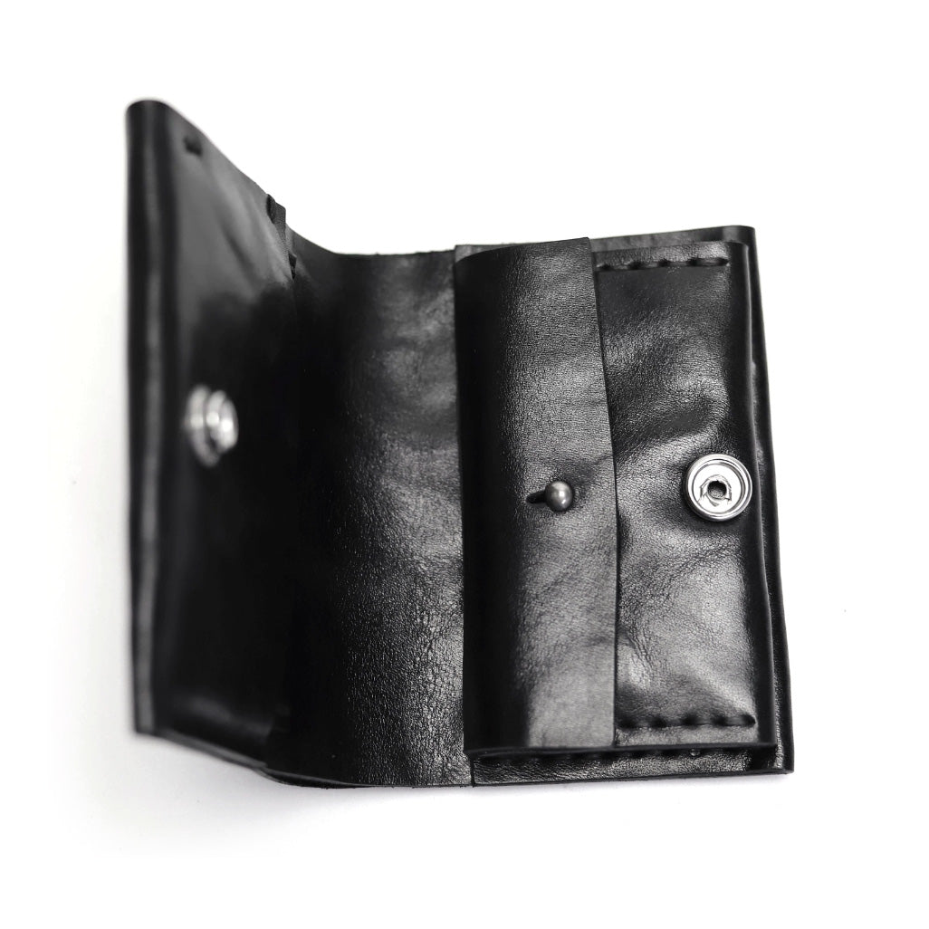 Black Vegetable Tanned Gothic Leather Wallet