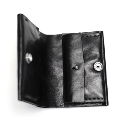 Black Vegetable Tanned Gothic Leather Wallet