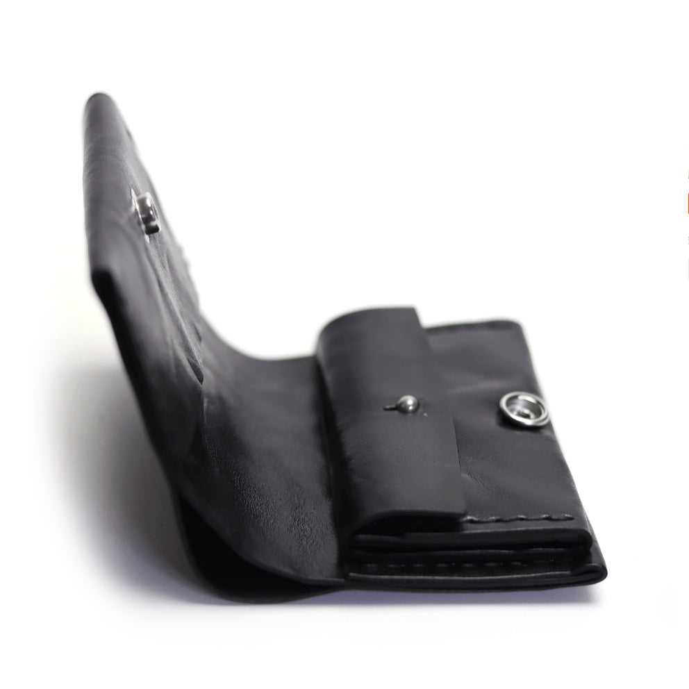 Black Vegetable Tanned Gothic Leather Wallet