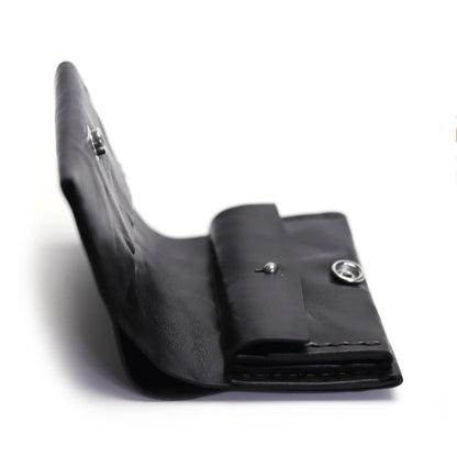 Black Vegetable Tanned Gothic Leather Wallet