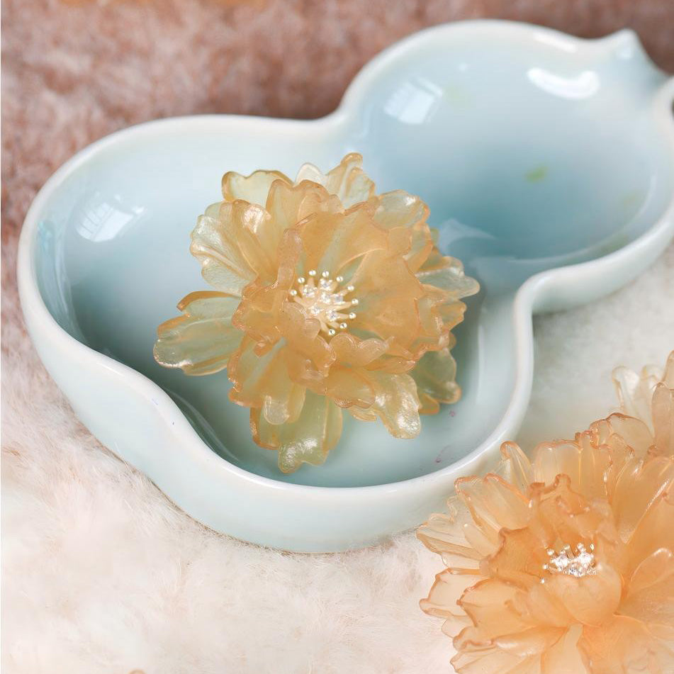 Blooming Color-Changing Sculptural Leather Flower Stud Earrings 1.9in