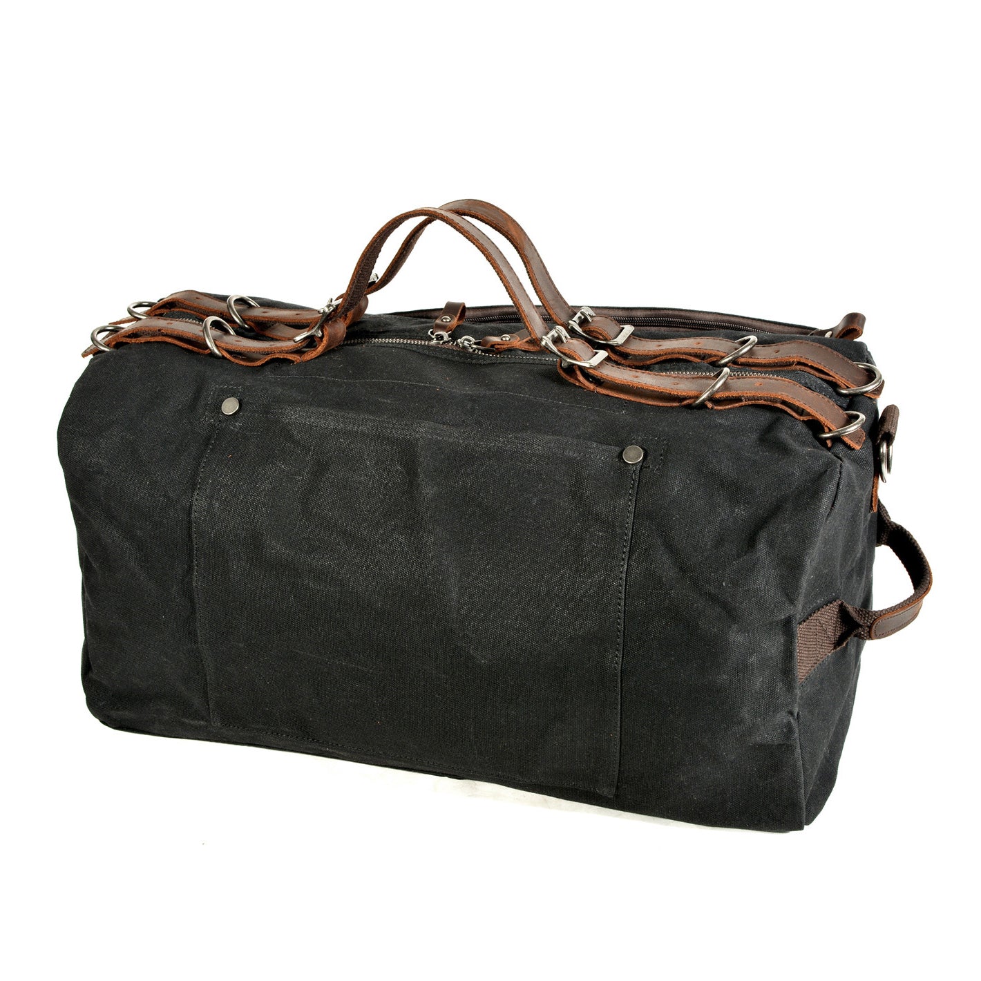 Waxed Canvas Leather Travel Bag Vintage Duffel Shoulder Bag 19.7in