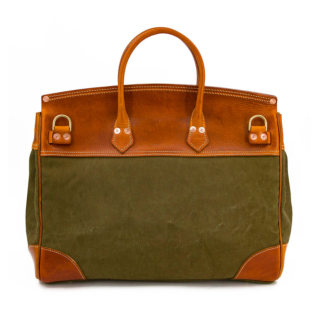 Large Canvas & Italian Leather Travel Tote