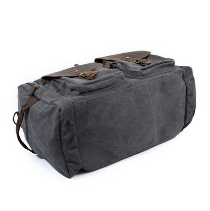 Large Canvas Leather Travel Bag 20.9in Crossbody Shoulder Duffel For Men