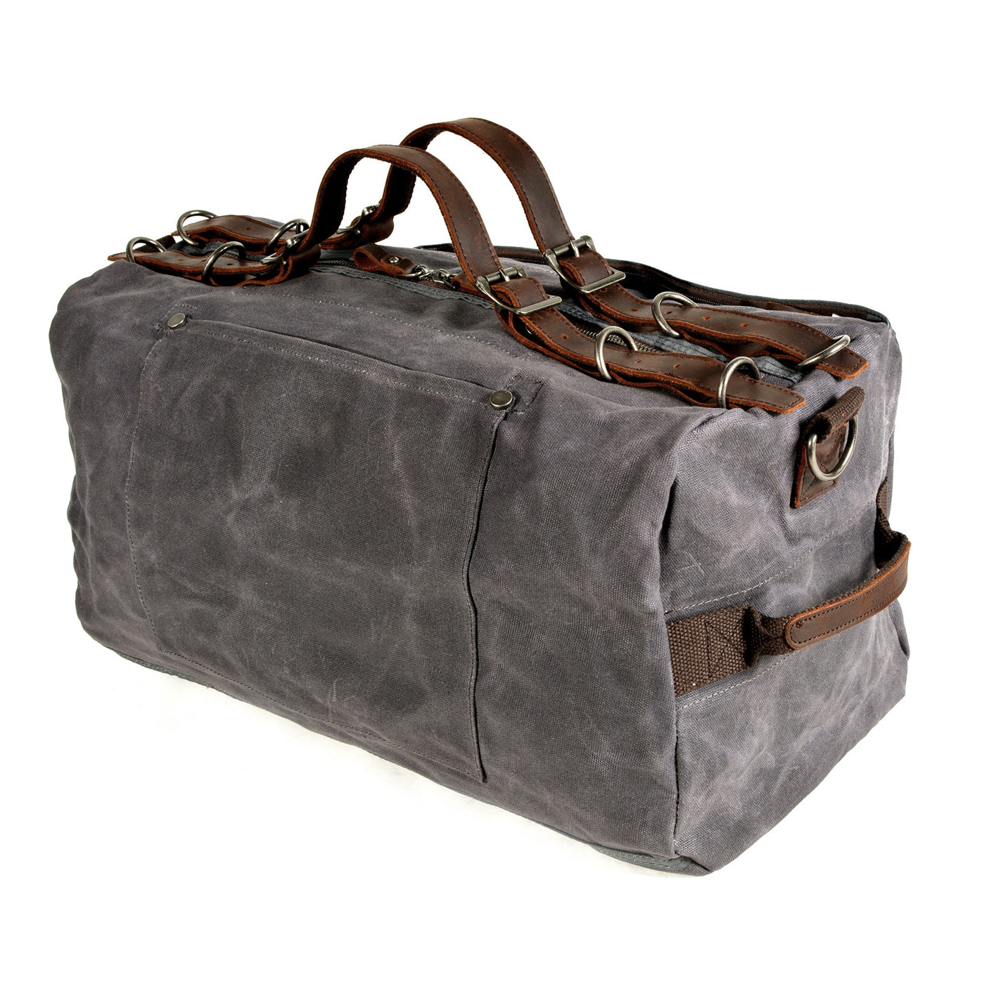 Waxed Canvas Leather Travel Bag Vintage Duffel Shoulder Bag 19.7in