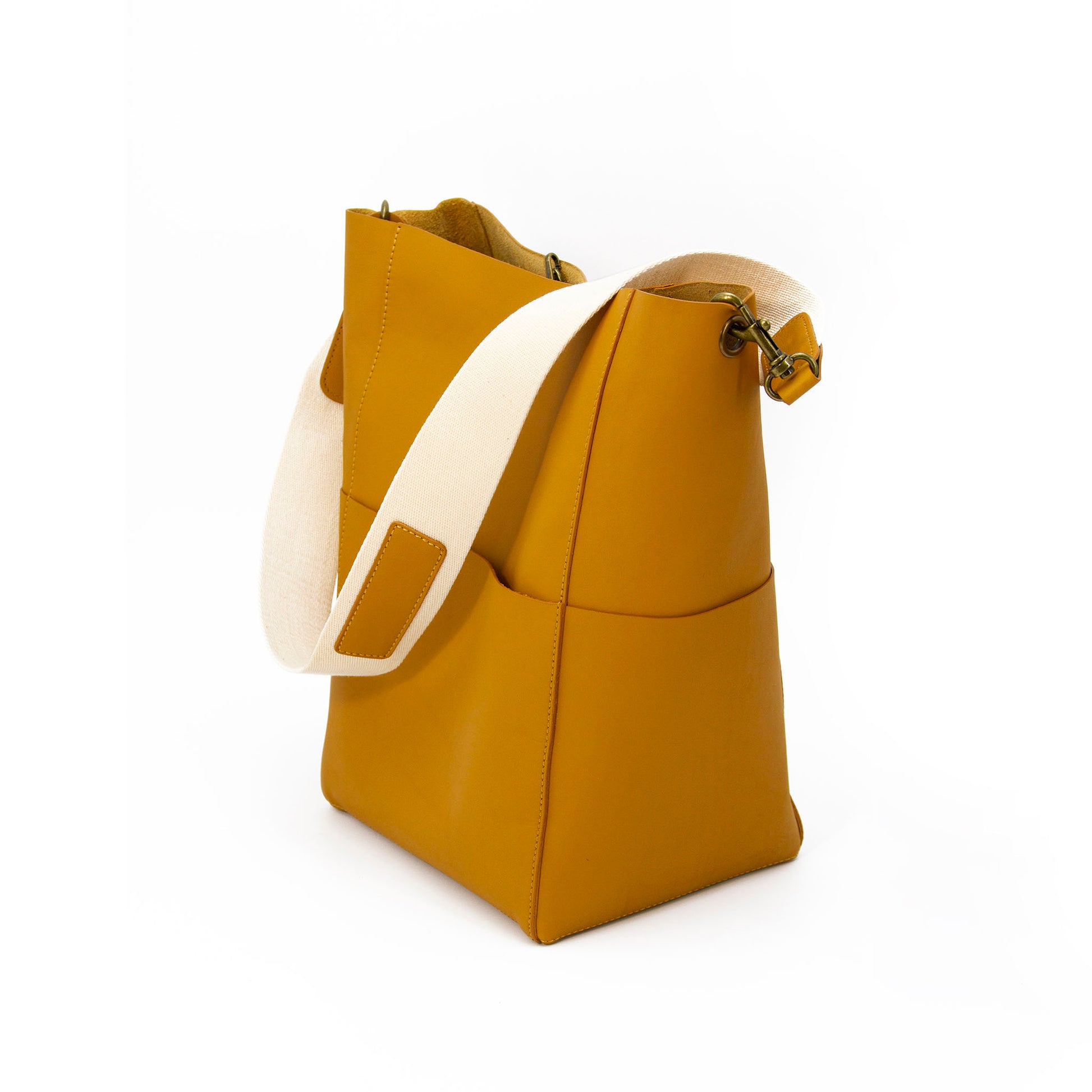 canvas strap leather bag-Y-1