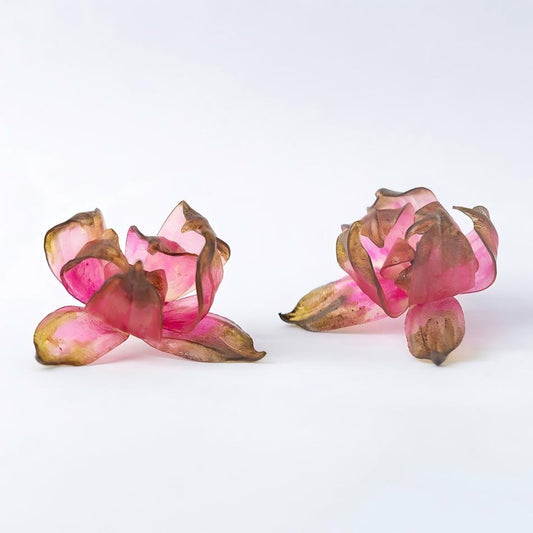 Dancing Petals Large Sculptural Leather Flower Stud Earrings
