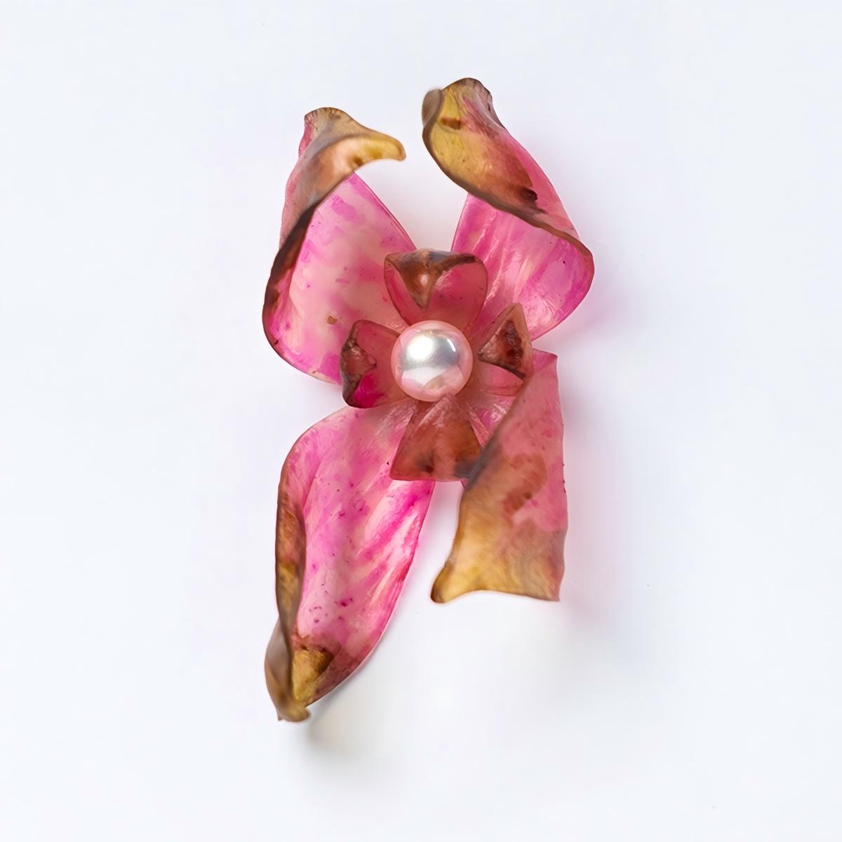 Dancing Petals Large Sculptural Leather Flower Stud Earrings