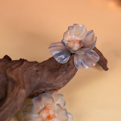 Handcrafted Translucent Retro Neon Leather Flower Stud Earrings 2in