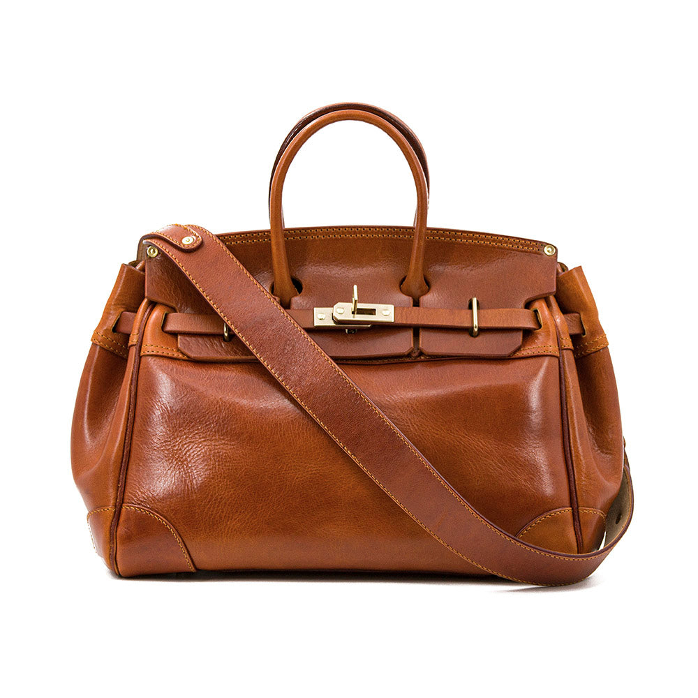 Handmade Full-Grain Vegetable-Tanned Leather Structured 17in Bag For 14in Laptop