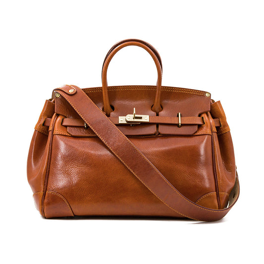 Handmade Full-Grain Vegetable-Tanned Leather Structured 17in Bag For 14in Laptop