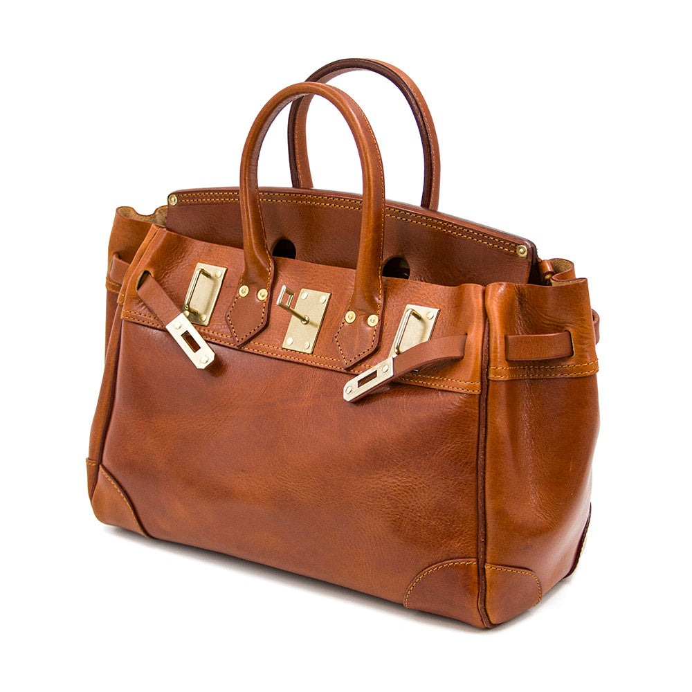 Handmade Full-Grain Vegetable-Tanned Leather Structured 17in Bag For 14in Laptop