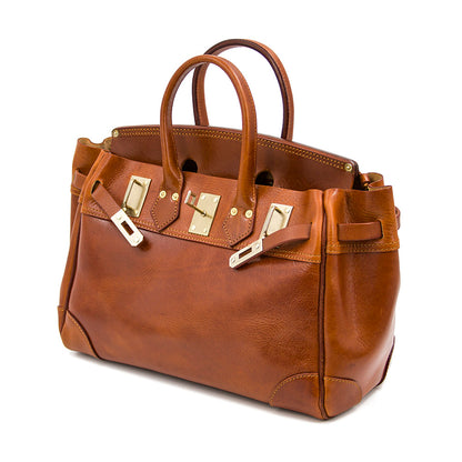 Handmade Full-Grain Vegetable-Tanned Leather Structured 17in Bag For 14in Laptop