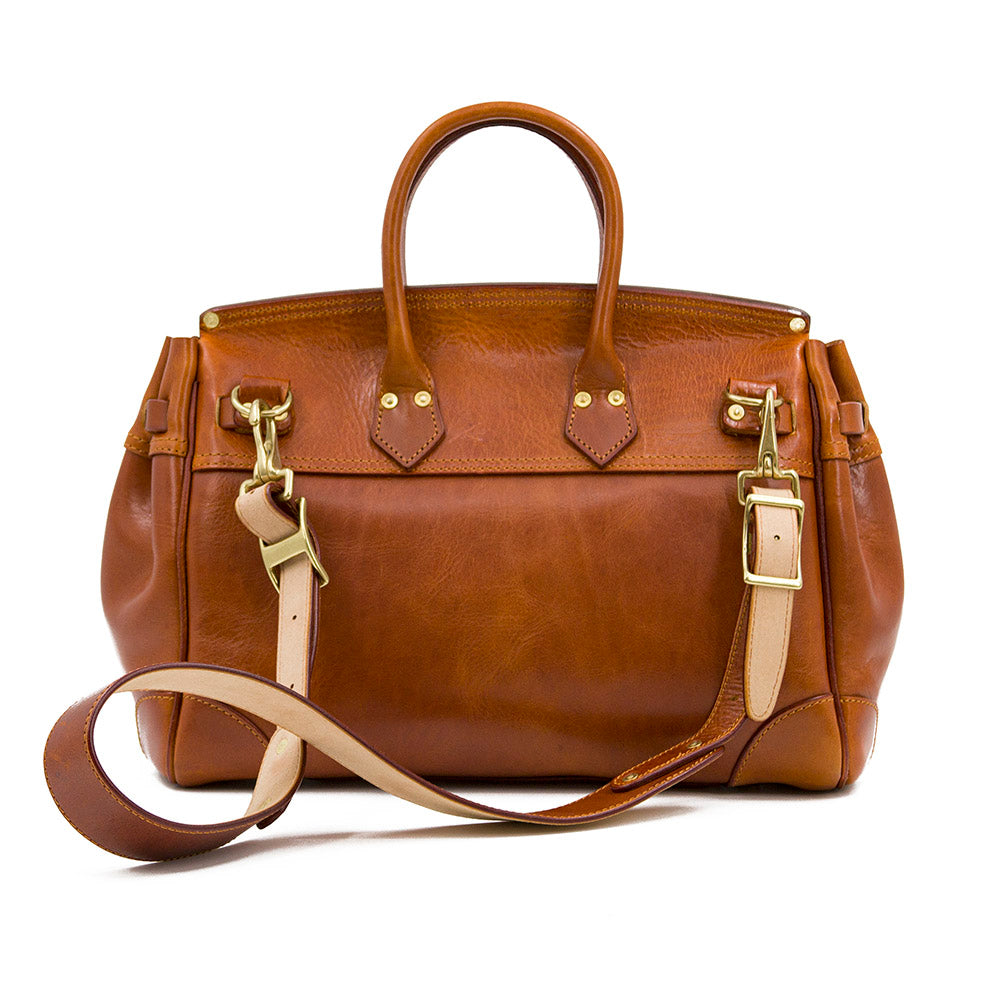 Handmade Full-Grain Vegetable-Tanned Leather Structured 17in Bag For 14in Laptop