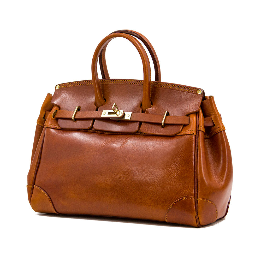Handmade Full-Grain Vegetable-Tanned Leather Structured 17in Bag For 14in Laptop