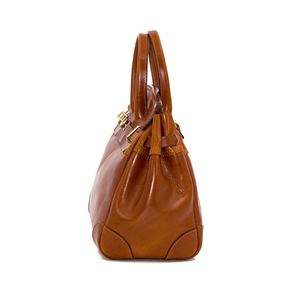 Handmade Full-Grain Vegetable-Tanned Leather Structured 17in Bag For 14in Laptop
