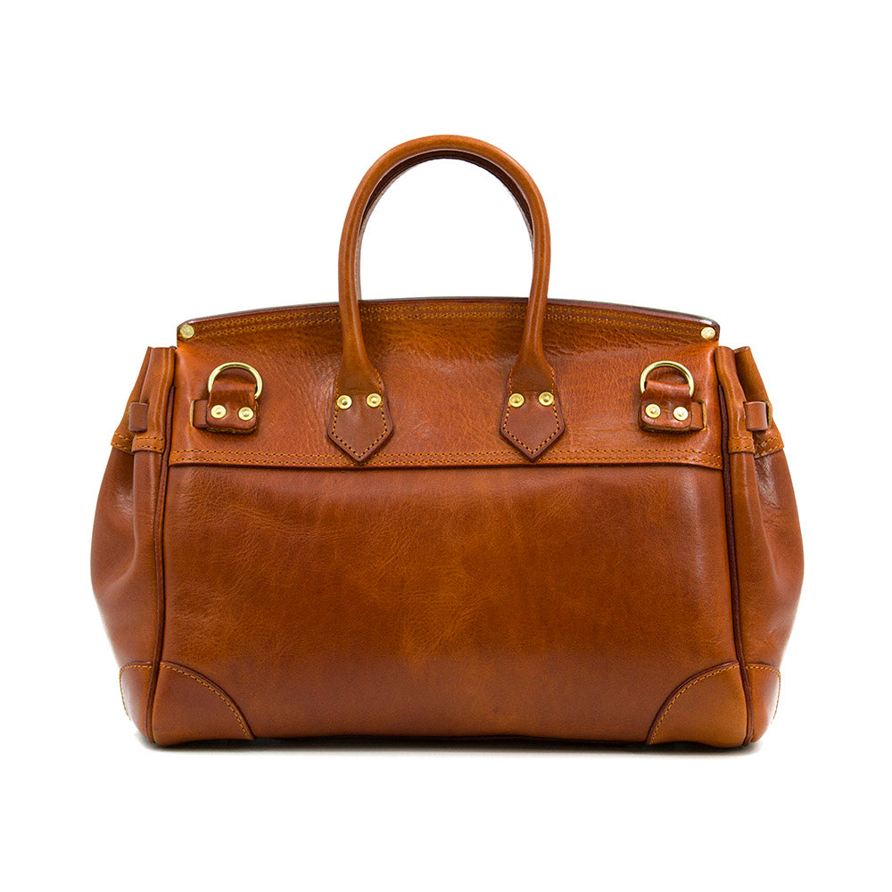 Handmade Full-Grain Vegetable-Tanned Leather Structured 17in Bag For 14in Laptop