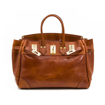Handmade Full-Grain Vegetable-Tanned Leather Structured 17in Bag For 14in Laptop