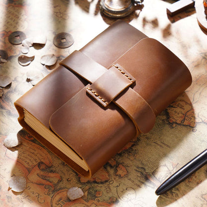 Handmade Leather Journal Thick Notebook Travel Diary Gift 6.5in