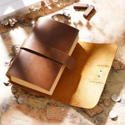 Handmade Leather Journal Thick Notebook Travel Diary Gift 6.5in