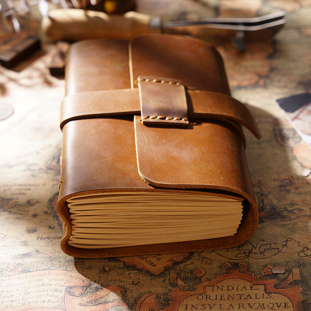 Handmade Leather Journal Thick Notebook Travel Diary Gift 6.5in