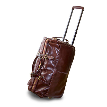 Handgefertigte Leder-Reisetasche mit Rädern 60 cm Handgepäck Roll-Duffle-Tasche