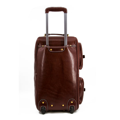 Handgefertigte Leder-Reisetasche mit Rädern 60 cm Handgepäck Roll-Duffle-Tasche