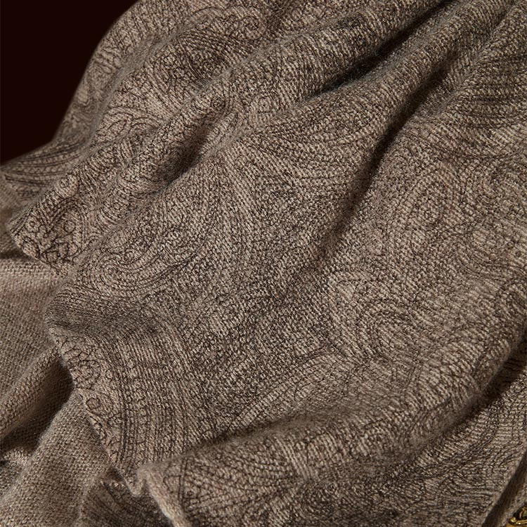 Handmade Old Money Paisley Cashmere Scarf Shawl 70.9in