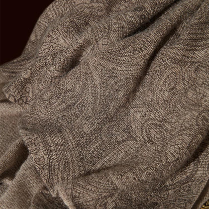 Handmade Old Money Paisley Cashmere Scarf Shawl 70.9in