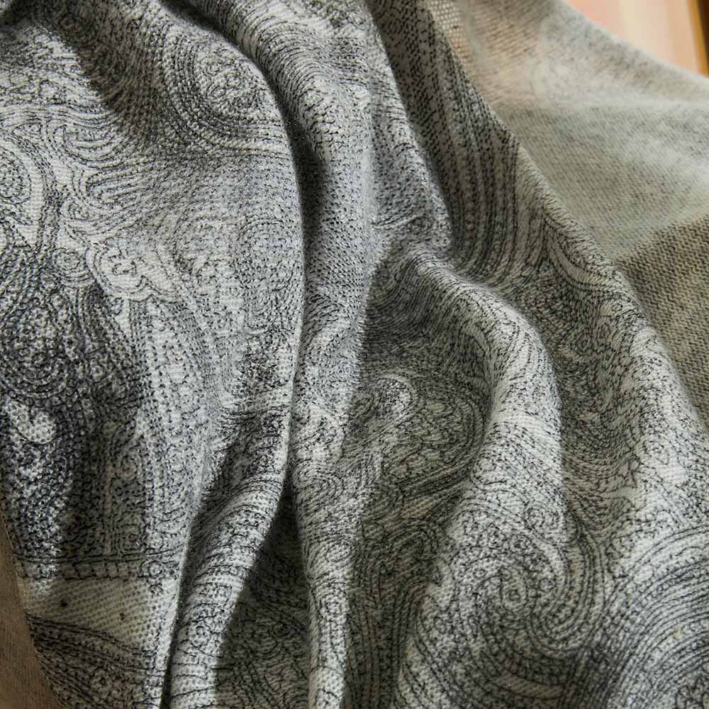 Handmade Old Money Paisley Cashmere Scarf Shawl 70.9in