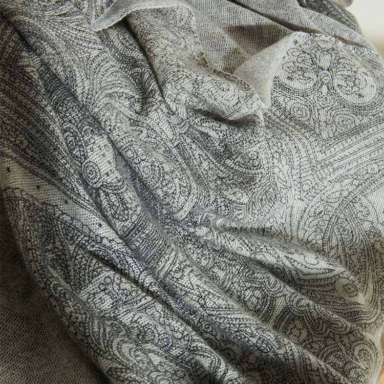 Handmade Old Money Paisley Cashmere Scarf Shawl 70.9in