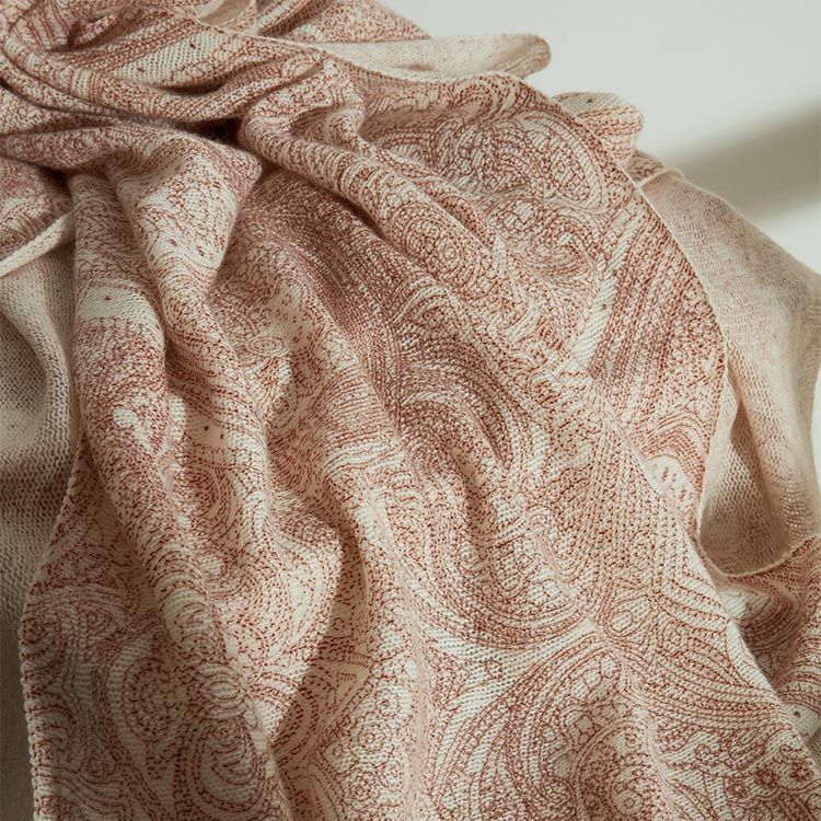 Handmade Old Money Paisley Cashmere Scarf Shawl 70.9in