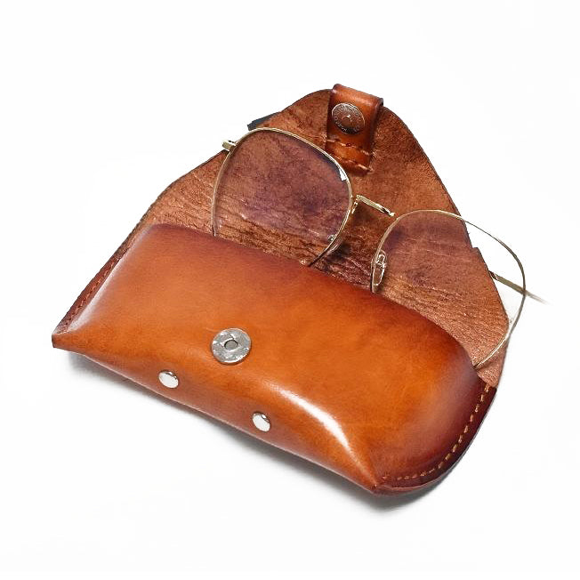 Handmade Vegetable Tanned Leather Glasses Case