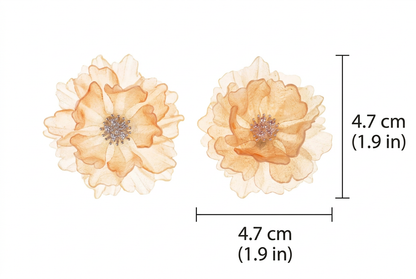 Blooming Color-Changing Sculptural Leather Flower Stud Earrings 1.9in Dimensions 4.7 cm by 4.7 cm (1.9 in by 1.9 in)