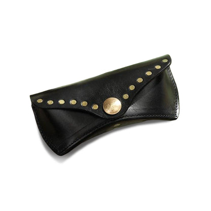 Italian Leather Eyewear Case with Copper Rivets
