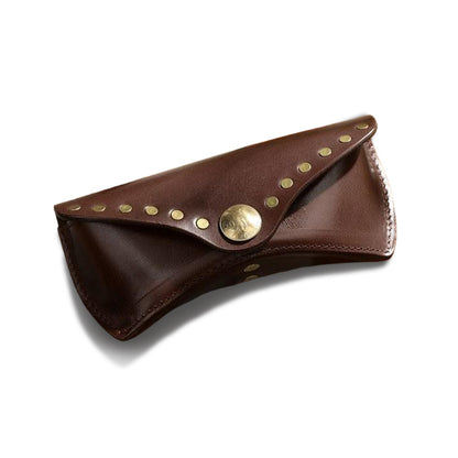 Italian Leather Eyewear Case with Copper Rivets