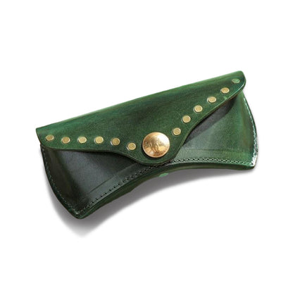 Italian Leather Eyewear Case with Copper Rivets