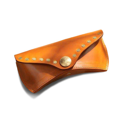Italian Leather Eyewear Case with Copper Rivets