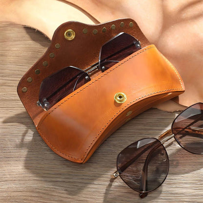 Italian Leather Eyewear Case with Copper Rivets